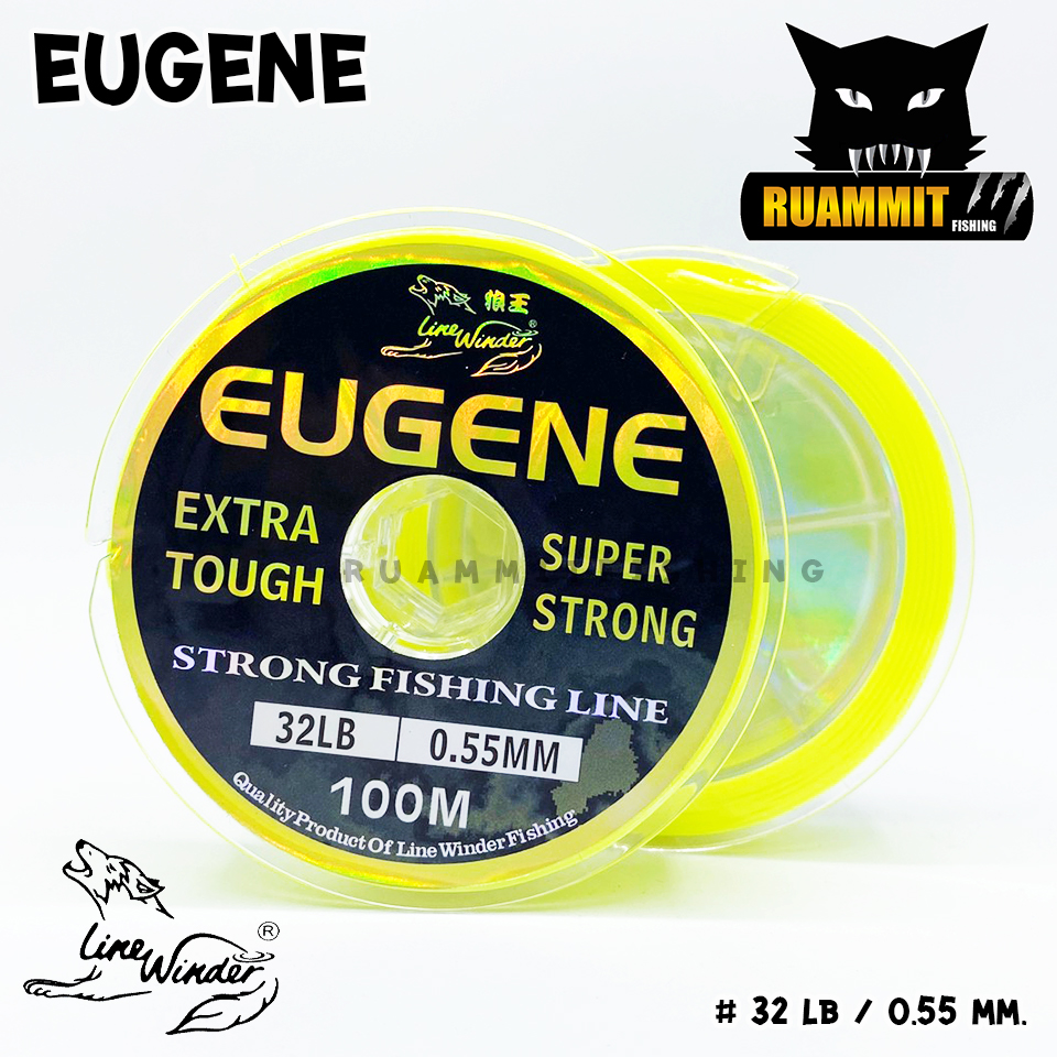 สายเอ็นโหลด หมาป่ารุ่นยูจิน LINE WINDER EUGENE (100 m./ม้วน สีเหลืองสะท้อนแสง)