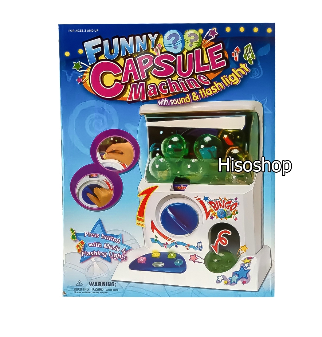 ตู้กาชาปอง ตู้หยอดเหรียญกาชาปอง ตู้หมุนไข่ FUNNY CAPSULE MACHINE with sound & flashlight มีเสียงมีไฟ ของเล่นสุดแสนสนุก ของเล่นที่มอบให้เป็นของขวัญสำหรับคุณหนูๆค่ะ ราคา 1,155 บาท*ส่งฟรี