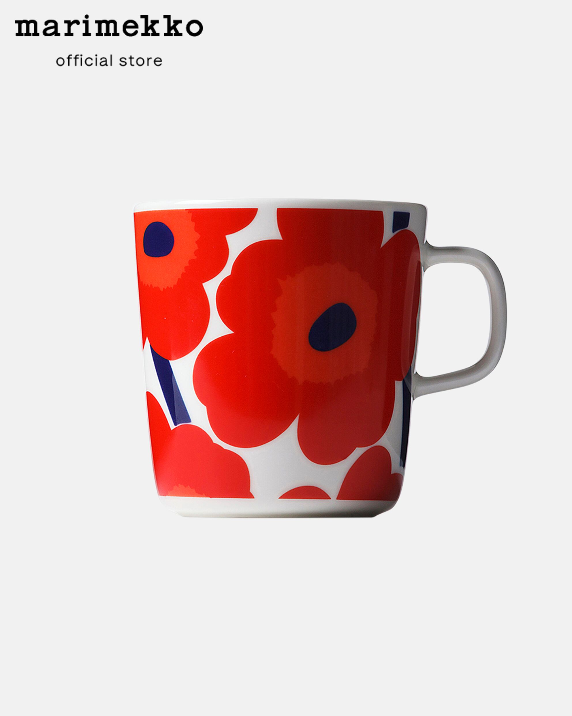 MARIMEKKO UNIKKO MUG 4 DL CERAMICS เซรามิก แก้ว แก้วลายดอกไม้ แก้วสีแดง ราคา 1,140 บาท*ส่งฟรี