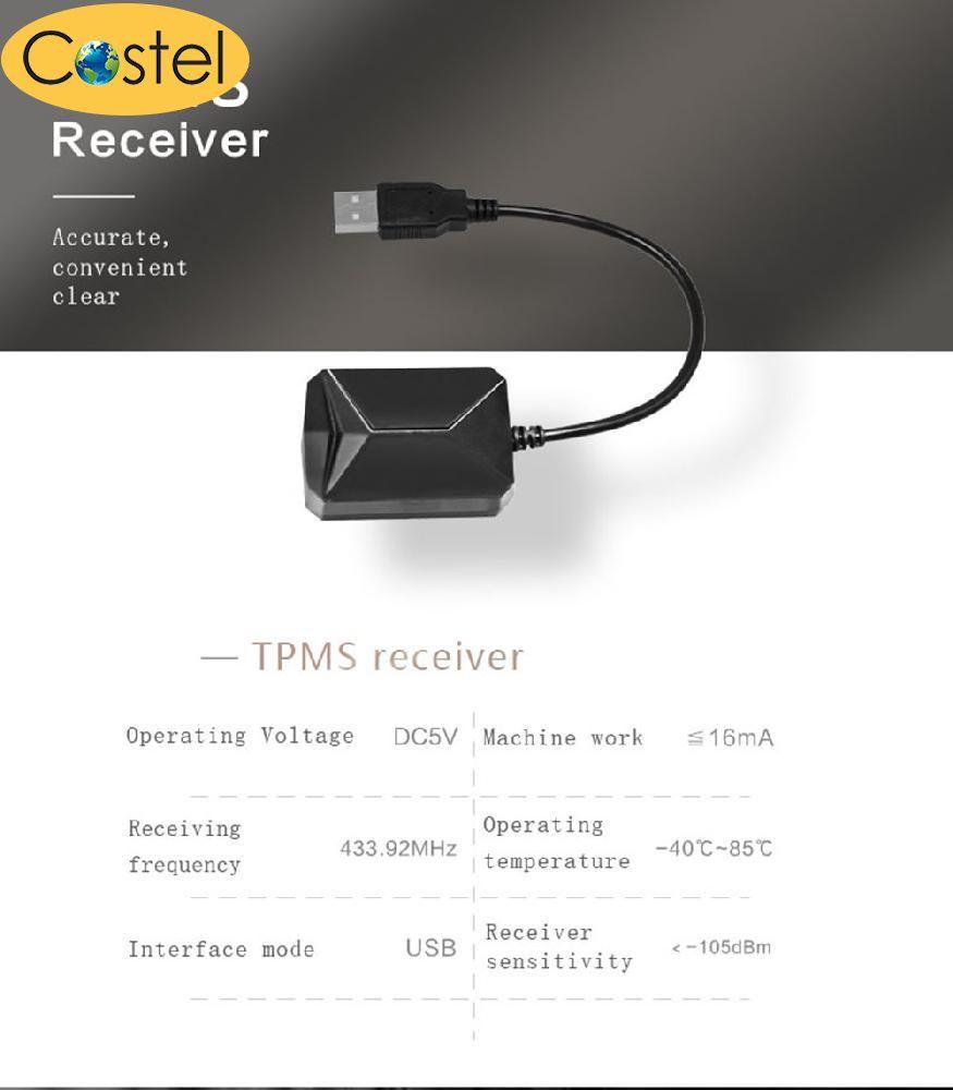 Costel ภายนอกยางคุณภาพสูง Air การทดสอบวัดความดันไร้สาย TPMS Receiver - INTL