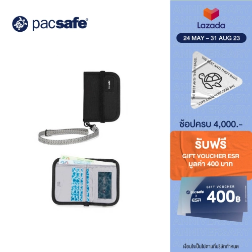 Pacsafe RFIDsafe V50 RFID Blocking Compact Wallet กระเป๋าสตางค์ กระเป๋ากันขโมย