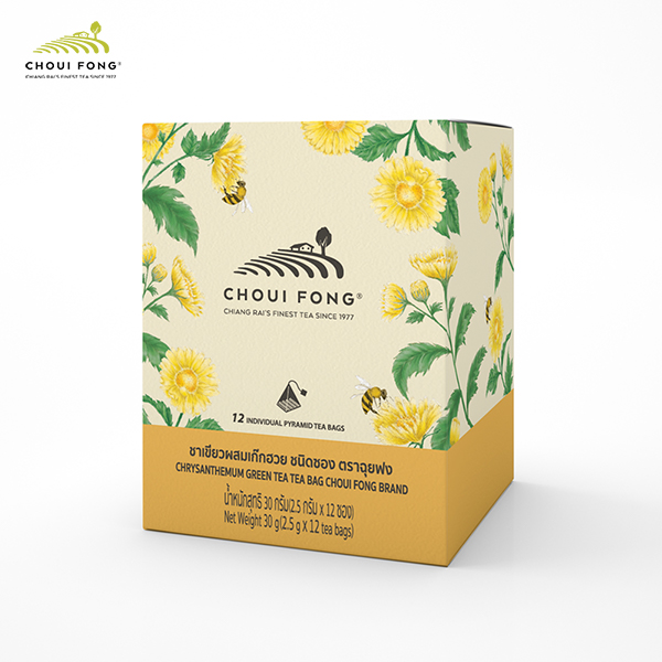 Chui Feng Green Tea Mixed with Chrysanthemum, Box Type (Tea Box), Size 2.5 g X 12 Tea Bags, Size 30 G. ราคา 200 บาท*ส่งฟรี