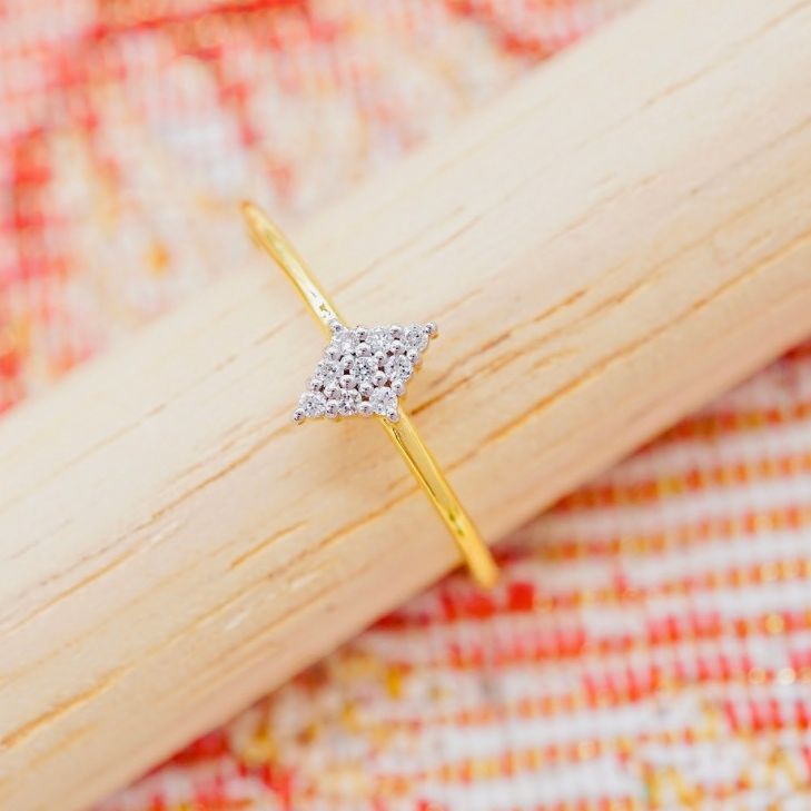 [Pcpy Jewelry] Genuine Diamond Ring 💎 Belgian Cut Diamond, 100% Water, 9K Gold (37.5% Gold Content), Available for Sale, Comes with a Warranty Card [9Kprb311] ราคา 4,390 บาท*ส่งฟรี
