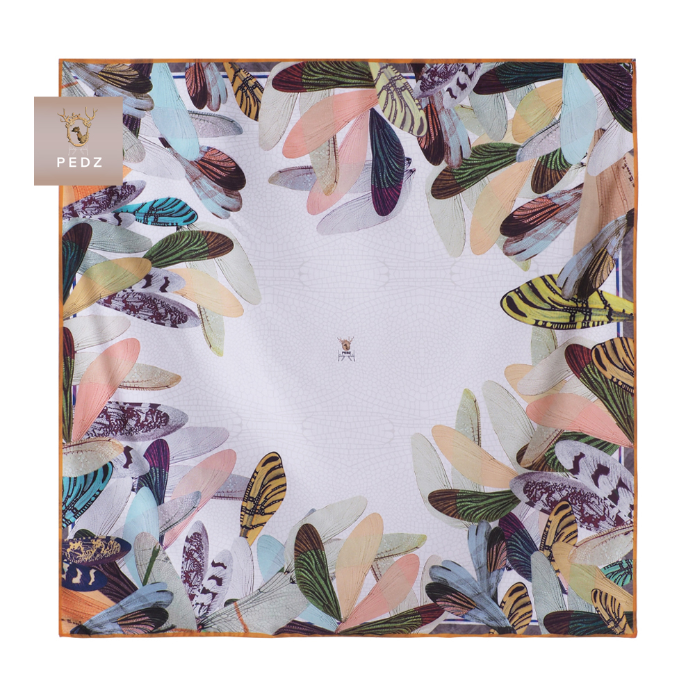PEDZ Orange Dragonfly Wing Silk Satin Premium Scarf ราคา 1,990 บาท*ส่งฟรี