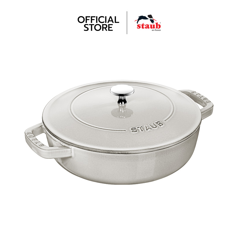 STAUB หม้อเหล็กหล่อ Braisers Saute pan ไซซ์ 24 ซม. สี White Truffle N40501484 ราคา 11,200 บาท*ส่งฟรี