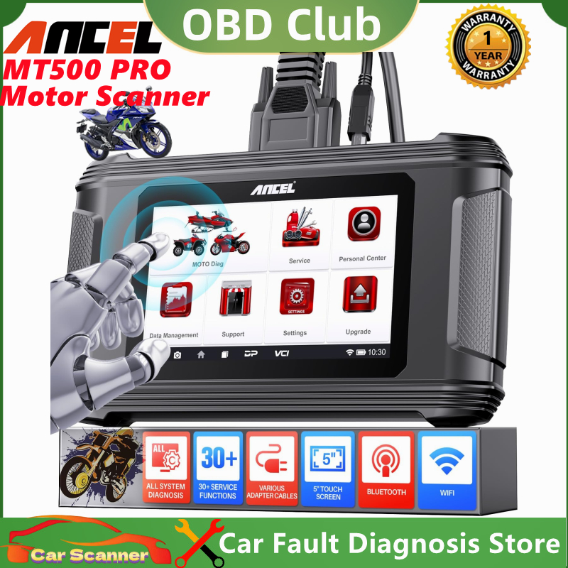 ANCEL MT500 PRO Motorcycle OBD2 Scanner Full System Diagnose Tool with 30+ Service Reset Functions For Kawasaki/Suzuki/BMW/Ducati/YAMAHA/Honda Motorcycle Code Reader Idle Adjustment ECU Coding Tool ราคา 13,470 บาท*ส่งฟรี