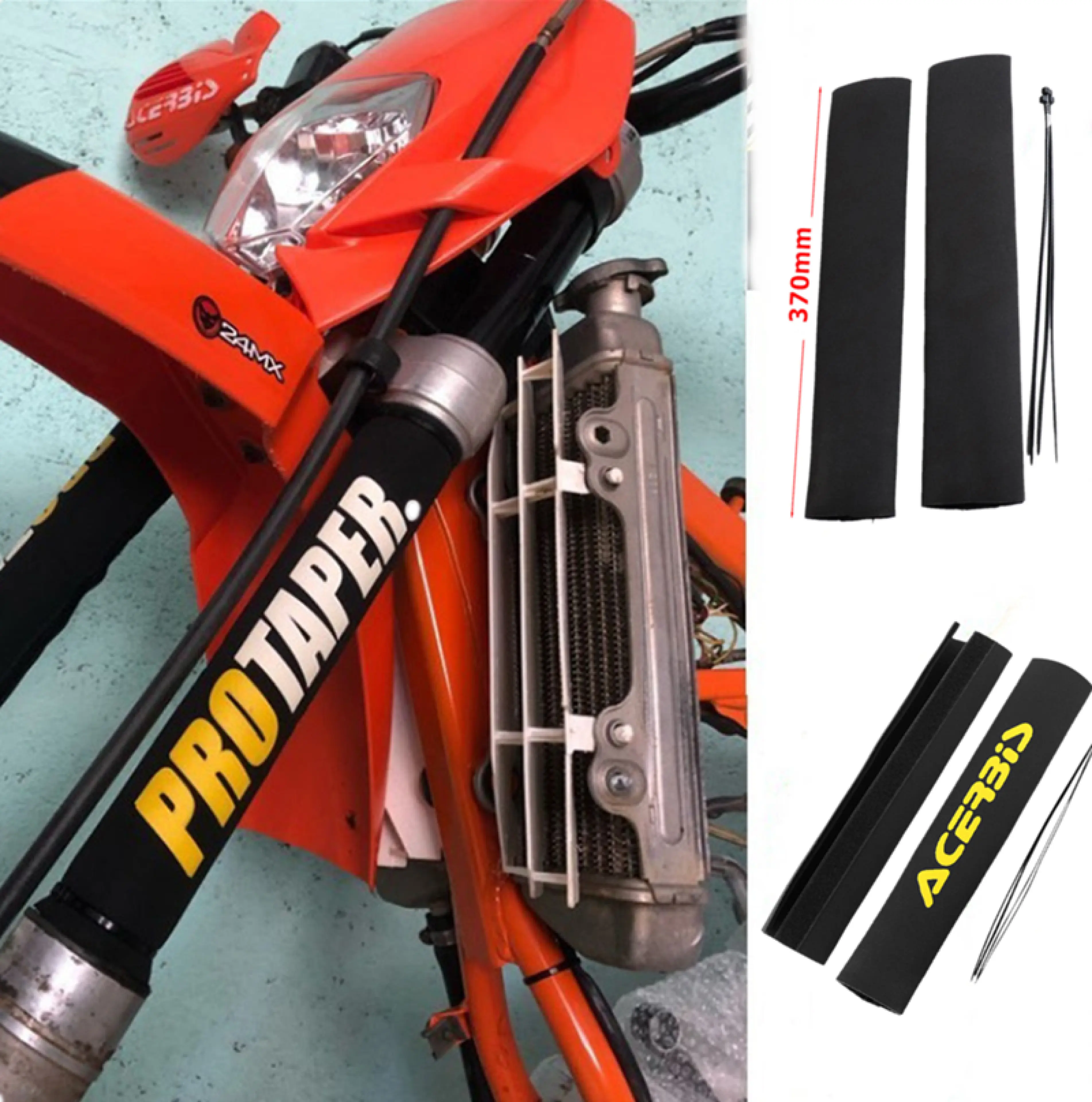 H&A (ขายดี)ผ้าหุ้มแกน โช้ค แบบสวม หน้า,ขายร้อนด้านหน้าส้อม Protector โช๊คอัพหลัง Guard Wrap สำหรับ CRF YZF KTM KLX Dirt Bike รถจักรยานยนต์ ATV Quad Motocross