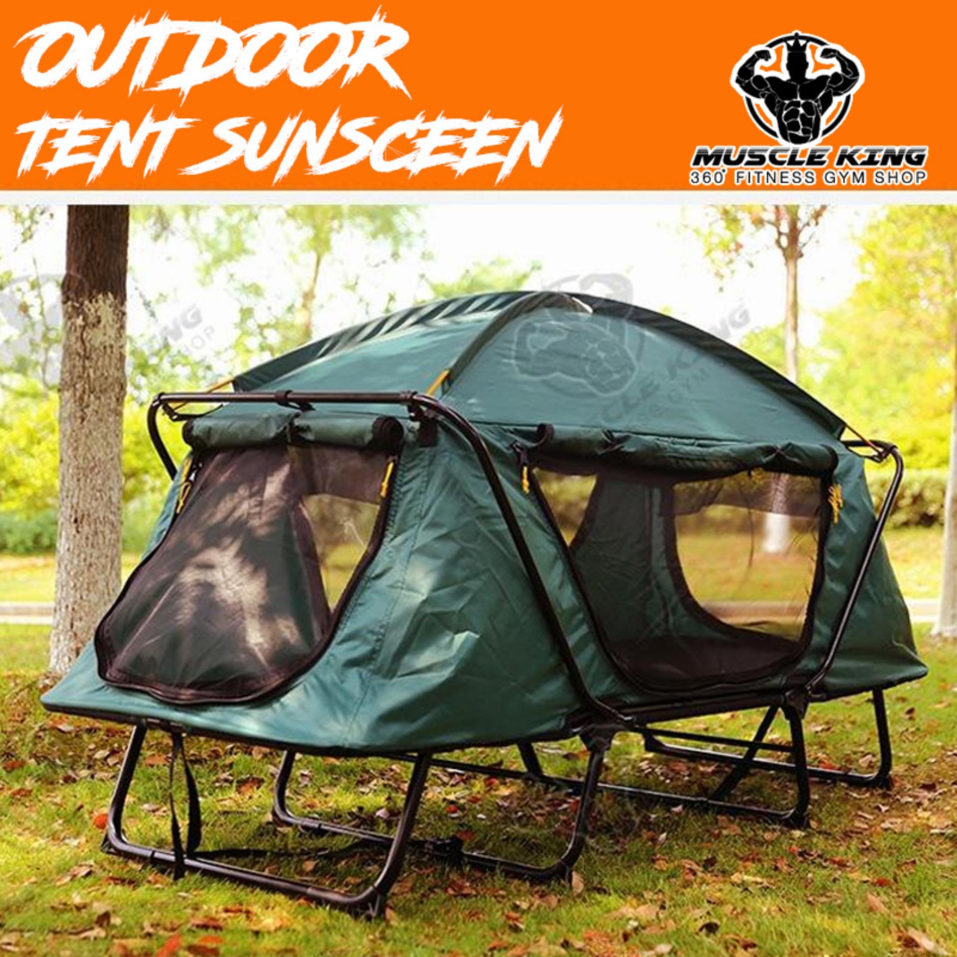 Muscle King เต็นท์ เต็นท์พับได้ เก็บง่าย สีเขียวทหาร Soldierr Tent maxde เต็นท์ อุปกรณ์เดินป่า อุปกรณ์แคมปิ้ง เต็นท์พับได้ Waterproof and cold-proof outdoor recreational folding fishing truck roof off-ground tent