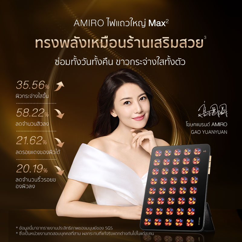 AMIRO LumoMax เครื่องฉายแสง LED ฟังก์ชั่น อุปกรณ์บำบัดด้วยแสงพลังงานสูง Amiro LumoMax (LumoMax) สำหรับใช้ในบ้าน ราคา 15,990 บาท*ส่งฟรี