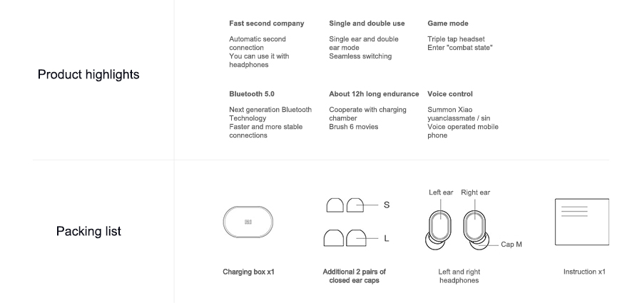 รูปภาพรายละเอียดของ ECCO Star Xiaomi Redmi Airdots ใหม่ล่าสุด หูฟังไร้สาย True Wireless หูฟัง Blth 5.0 หูฟังไร้สาย หูฟังบลูทูธ Blth Earphone