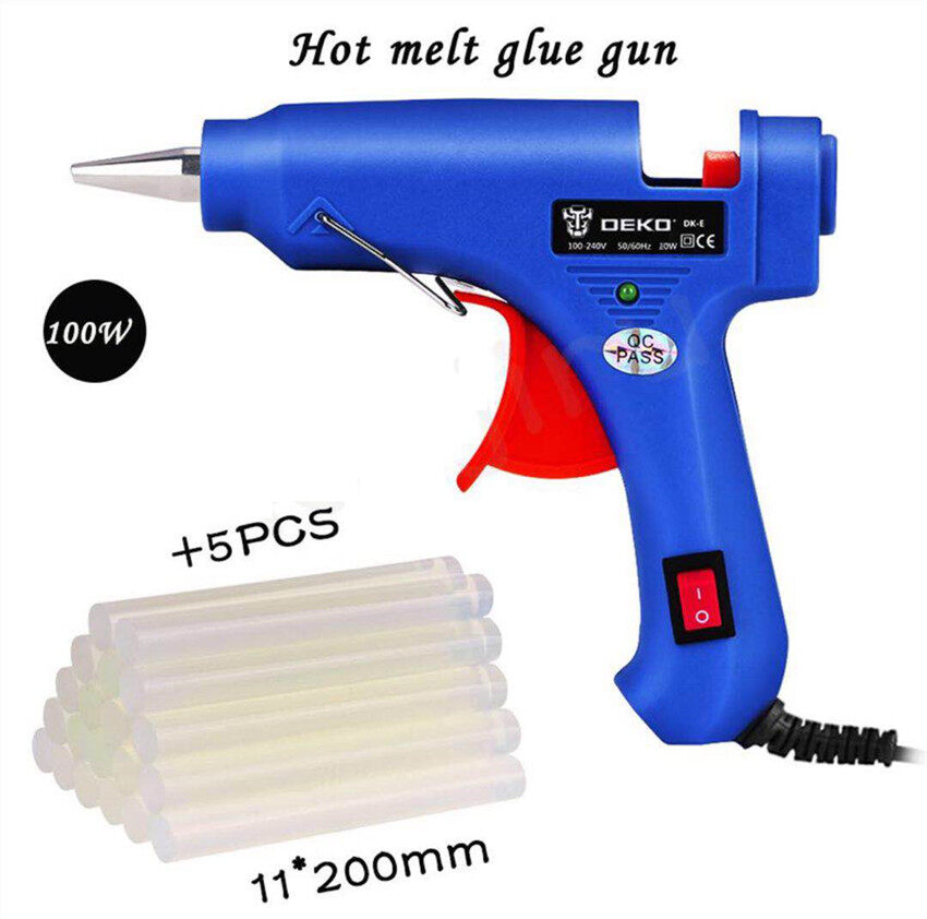 มุมมองเพิ่มเติมของสินค้า ปืนกาวแท่ง ปืนยิงกาว Super Hot Melt Glue Guns ปืนยิงกาวร้อน GT-10 100W (สีน้ำเงิน)