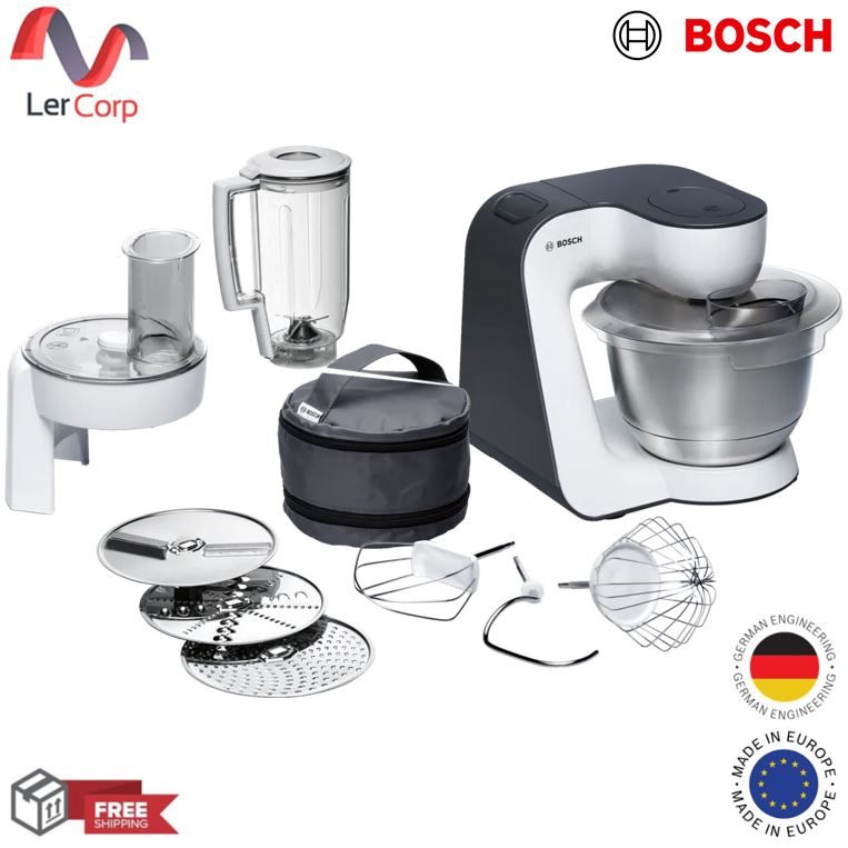 (BOSCH) เครื่องตีแป้งอเนกประสงค์ MUM 5 กำลังไฟ 700 วัตต์ 3.9 ลิตร สีขาวเทา ซีรีส์ 4 รุ่น MUM52120 ราคา 26,631 บาท*ส่งฟรี