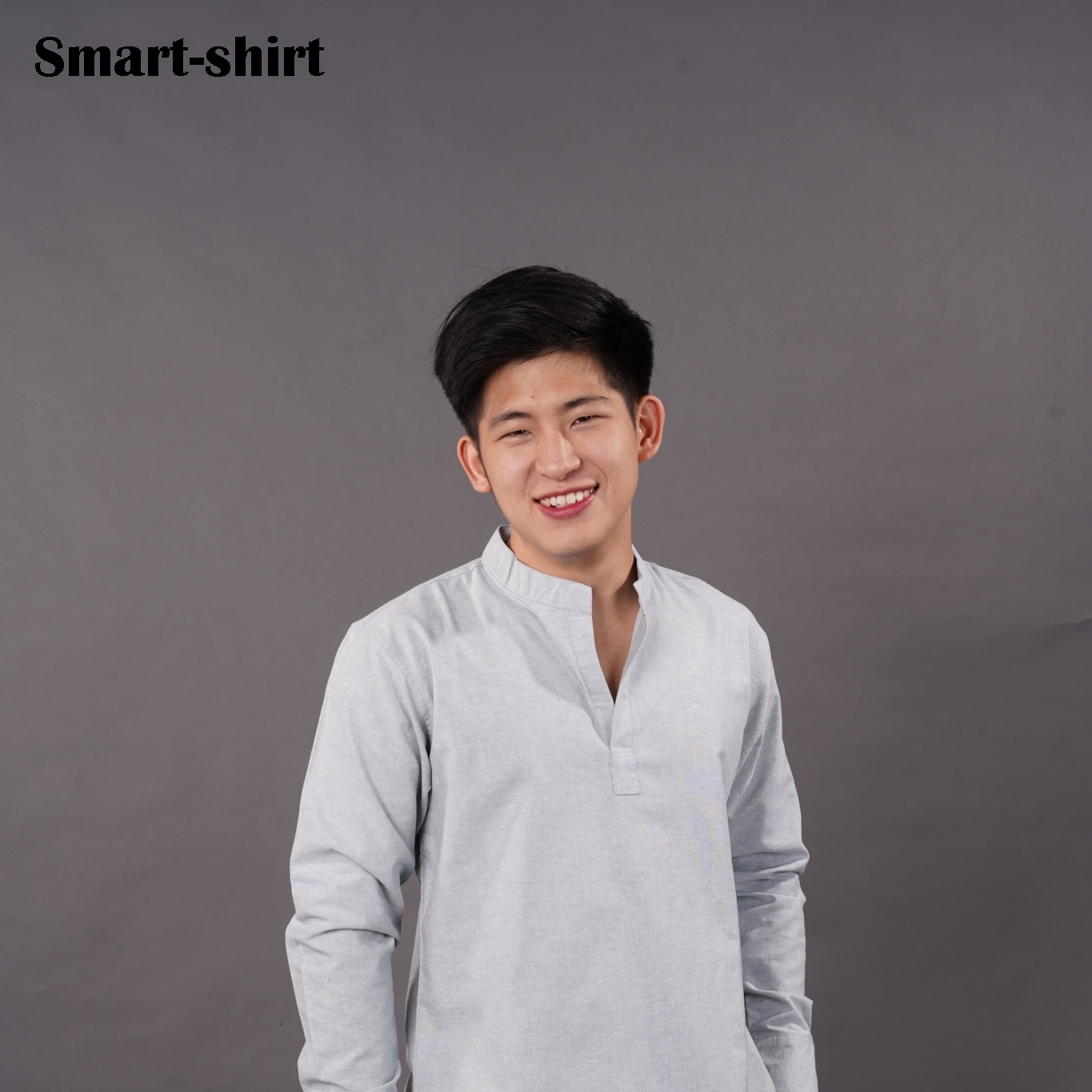 เสื้อเชิ้ต Smart Shirt แบบผ่า คอจีน แขนยาว หลากสี