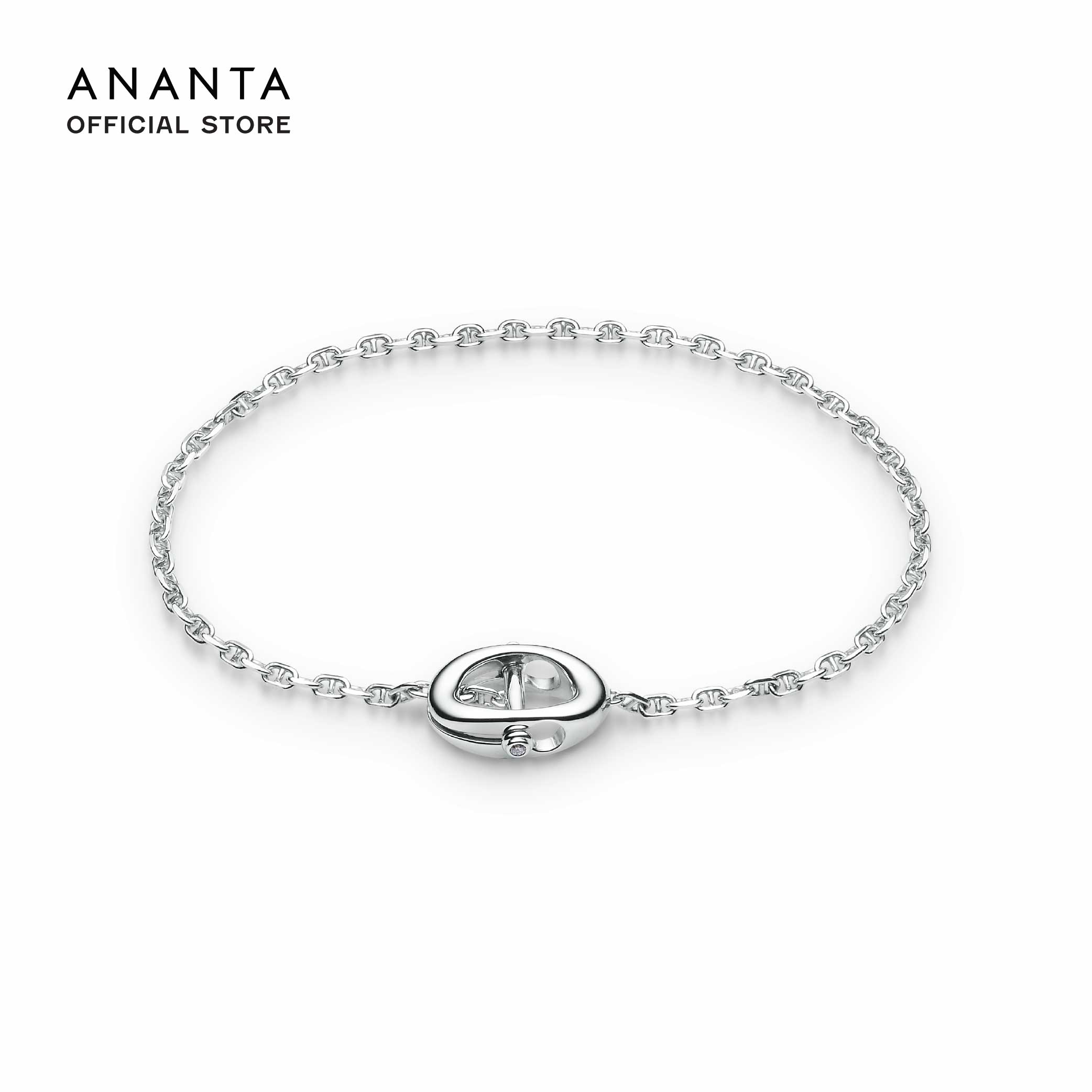 ANANTA Ouroboros Bracelet, a Bracelet Embedded with Lab-Grown Diamonds. Silver Plated White Gold ราคา 7,900 บาท*ส่งฟรี