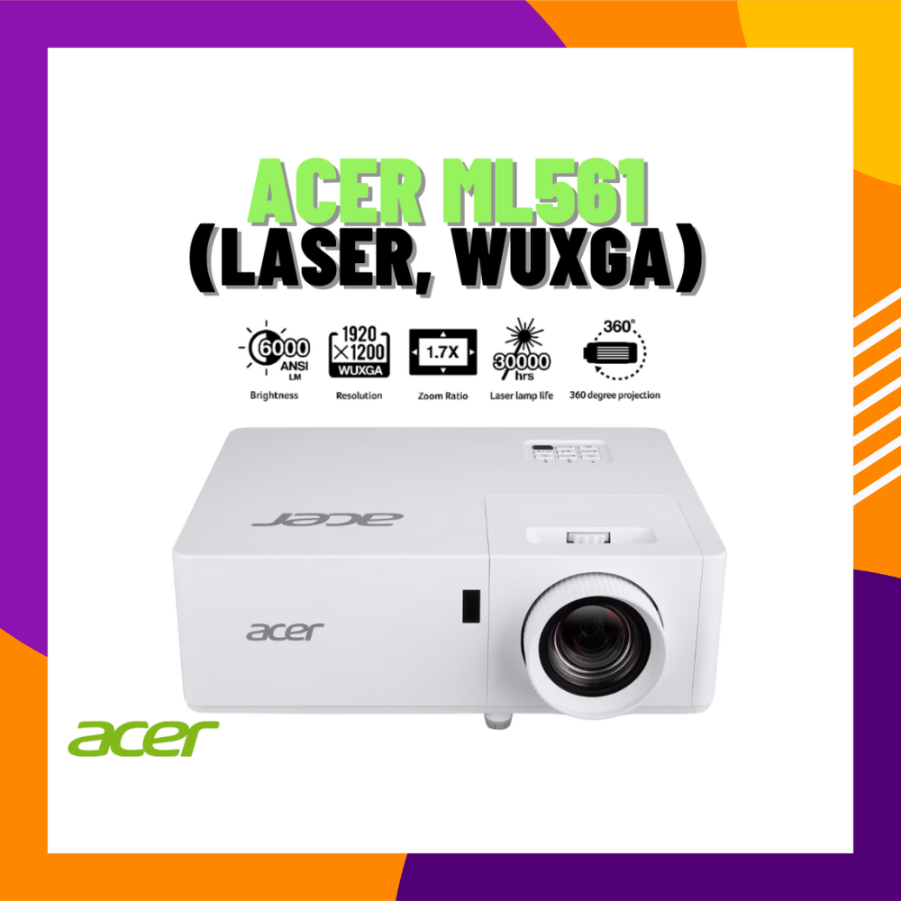 ACER ML561 (Laser 6000lm, WUXGA) Projector ราคา 79,900 บาท*ส่งฟรี