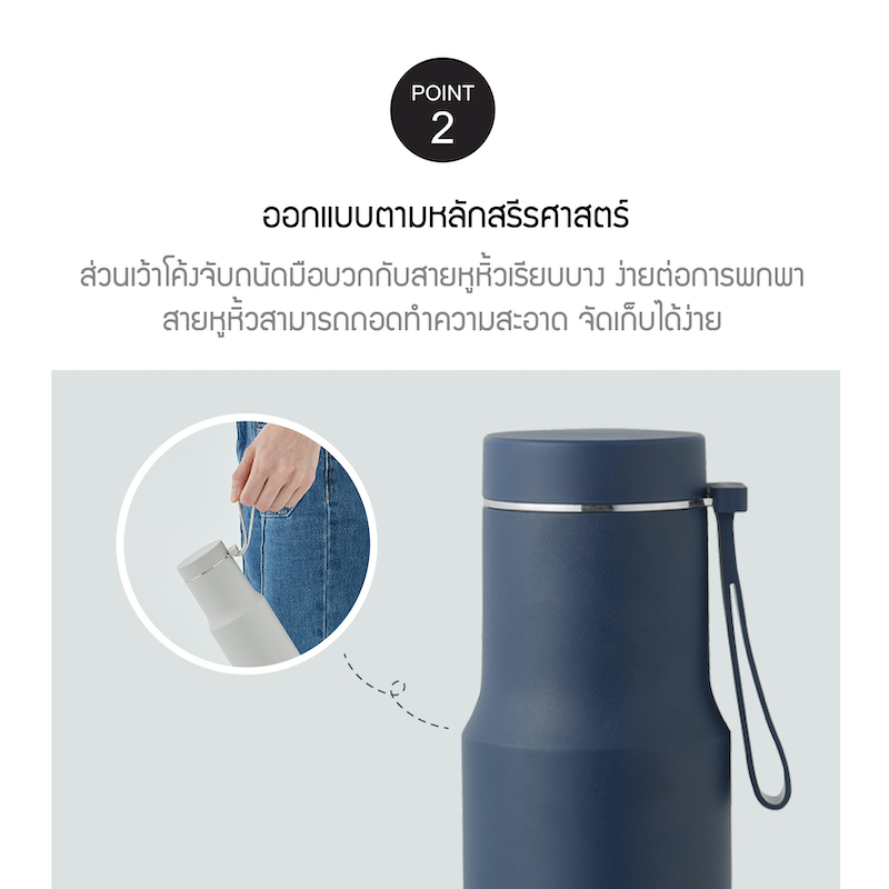 คำอธิบายเพิ่มเติมเกี่ยวกับ LocknLock กระบอกน้ำเก็บอุณหภูมิ Metro EDGE Tr ความจุ 620 ml. รุ่น LHC4199