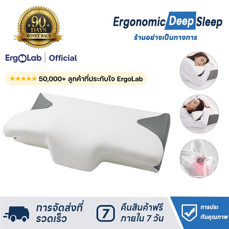 ErgoLab หมอนเมมโมรี่โฟม หมอนป้องกันกระดูกสันหลังส่วนคอ หมอนป้องกันค รองรับการแบ่งพาร์ติชั่น 3 มิติ พอดีกับส่วนโค้งของด้ ราคา 899 บาท*ส่งฟรี