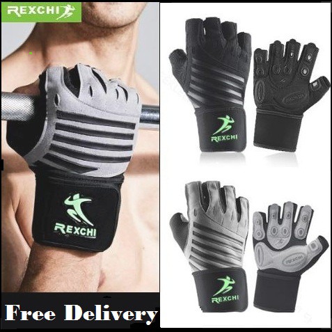 SALE!!! ถุงมือยกน้ำหนัก ถุงมือฟิตเนส ถุงมือออกกำลังกาย Fitness glove เทา/ดำ Size: M / L / XL เกรดพรีเมี่ยม (ใหม่ล่าสุด) ถุงมือฟิตเนส ถุงมือยกน้ำหนัก ถุงมือยกดรัมเบล ถุงมือออกกำลังกาย