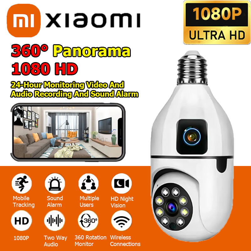 Xiaomi CCTV 360 WiFi wireless camera 5G HD 5MP CCTV V380 pro CCTV mobile phone 24 hours memory card 128GB Outdoor CCTV IP camera ราคา 682 บาท*ส่งฟรี