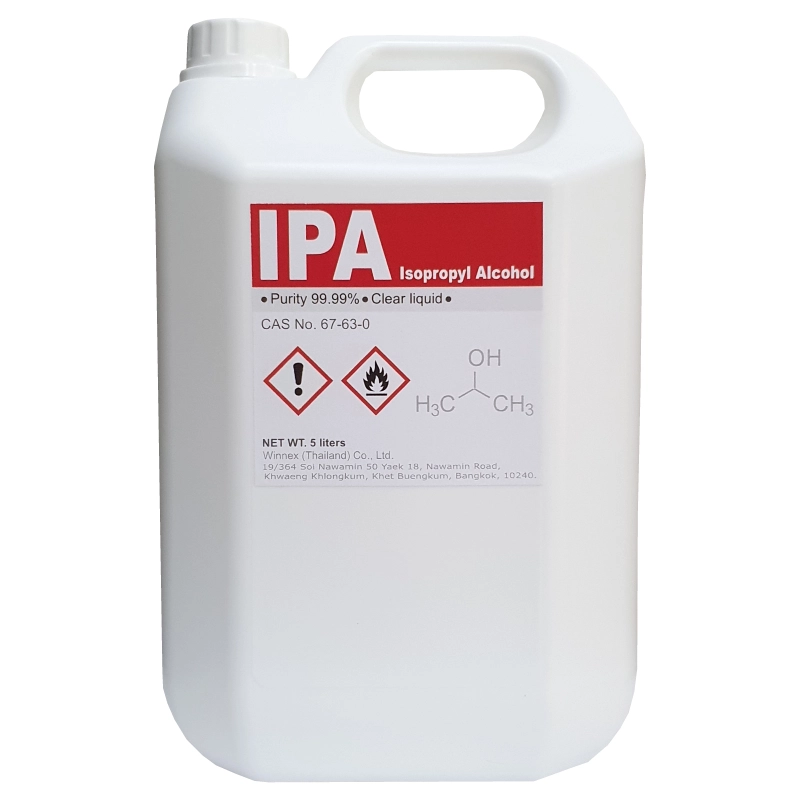 ภาพหน้าปกสินค้าIPA (Isopropyl Alcohol) 99.99% ปริมาณ 5 Liters ไอโซโพรพิล แอลกอฮอล์ 99.9% ปริมาณ 5 ลิตร ใช้ทำความสะอาด-ใช้ฆ่าเชื้อ