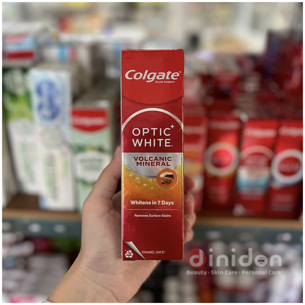 คอลเกต ยาสีฟัน อ๊อฟติค ไวท์ โวลคานิค มิเนอรัล 100 กรัม. Colgate Toothpaste Optic White Volcanic Mineral 100 G.