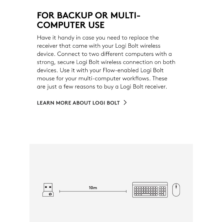 Logi Bolt USB Receiver for Multi-Computer / Device Use