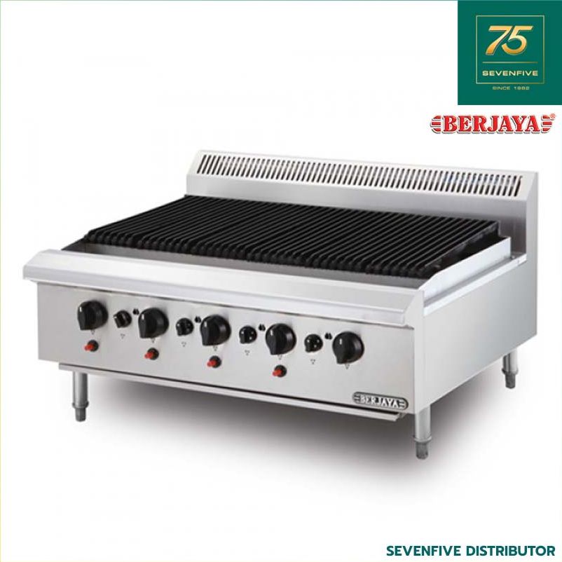 BERJAYA เตาย่างแบบหินลาวา เตาย่างแก๊ส 5หัวแก๊ส 75,000 BTU/HR (900x790x350มม) BER1-CB5B-17 ราคา 71,262 บาท*ส่งฟรี