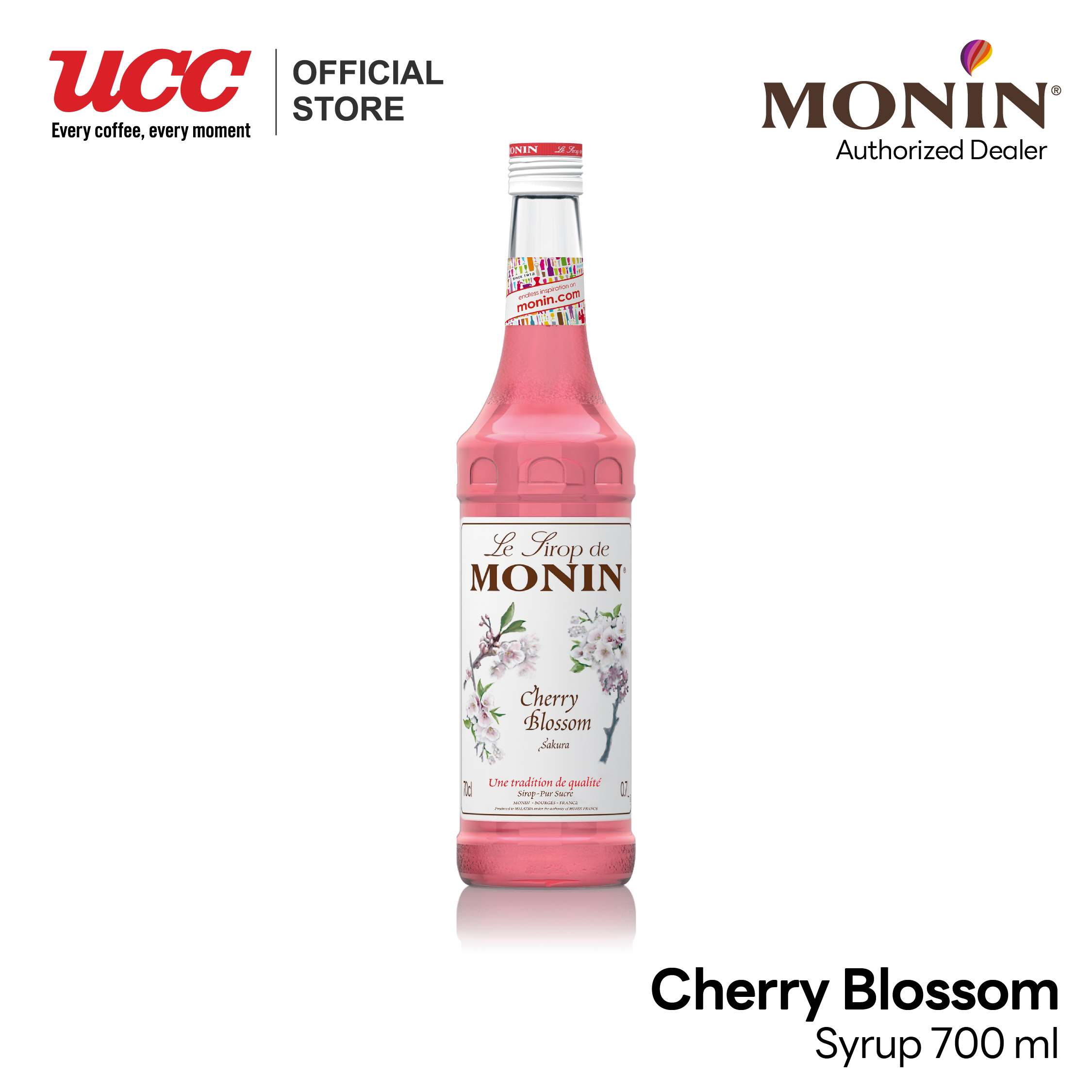 MONIN Cherry Blossom Syrup น้ำเชื่อมกลิ่นเชอร์รีบลอสซั่ม 700ml. ราคา 414 บาท*ส่งฟรี