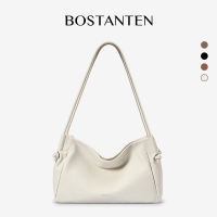 BOSTANTEN Supple Bag กระเป๋าถือสะพายไหล่เดียวสำหรับผู้หญิง ดีไซน์เรียบง่าย ความจุขนาดใหญ่ สายสะพายปรับได้ กระเป๋าถือ