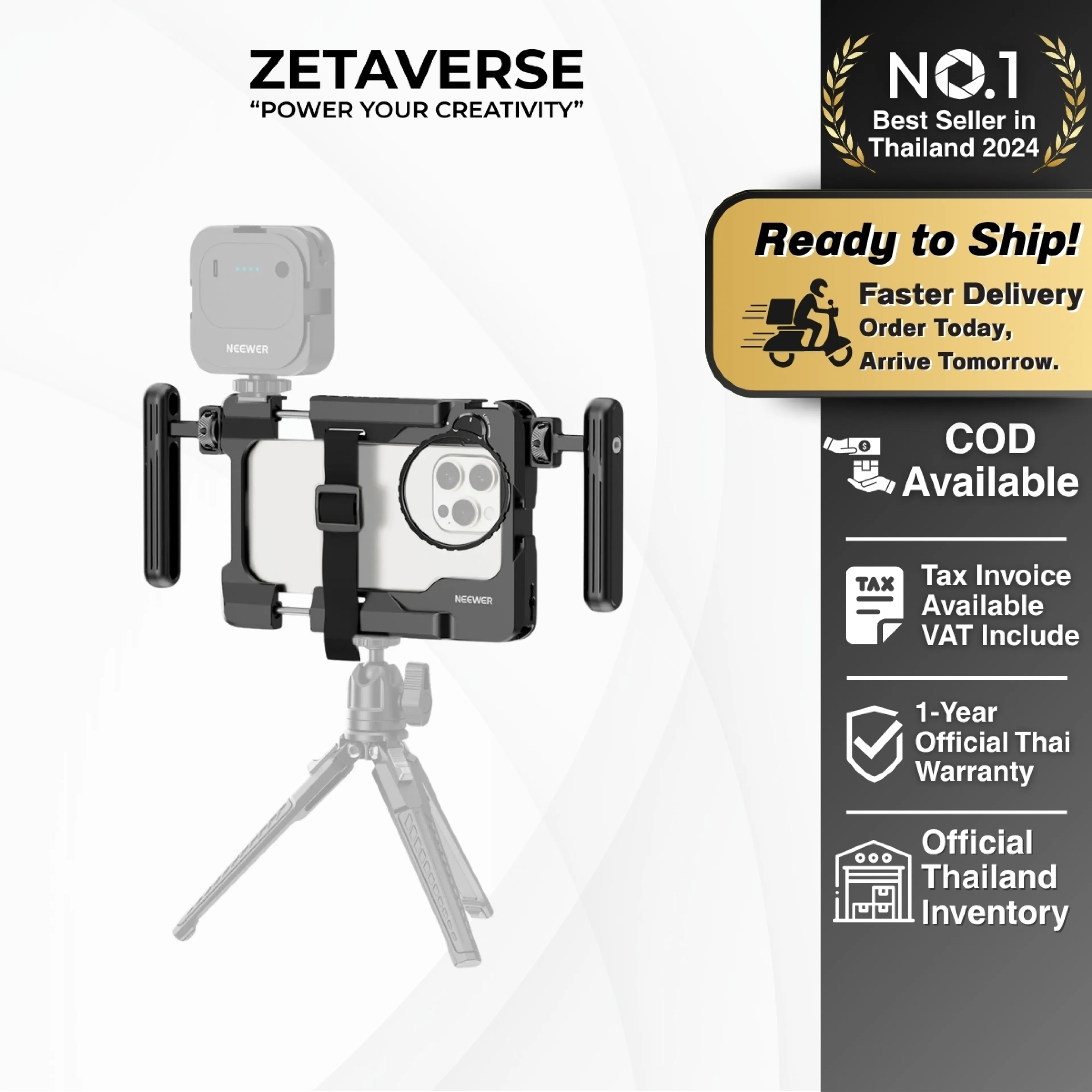 Neewer Pa017 Universal Phone Video Rig, Mobile Phone Case for 15-16Pro/Promax with Anti-Shake Handle, Can Rotate 360. °