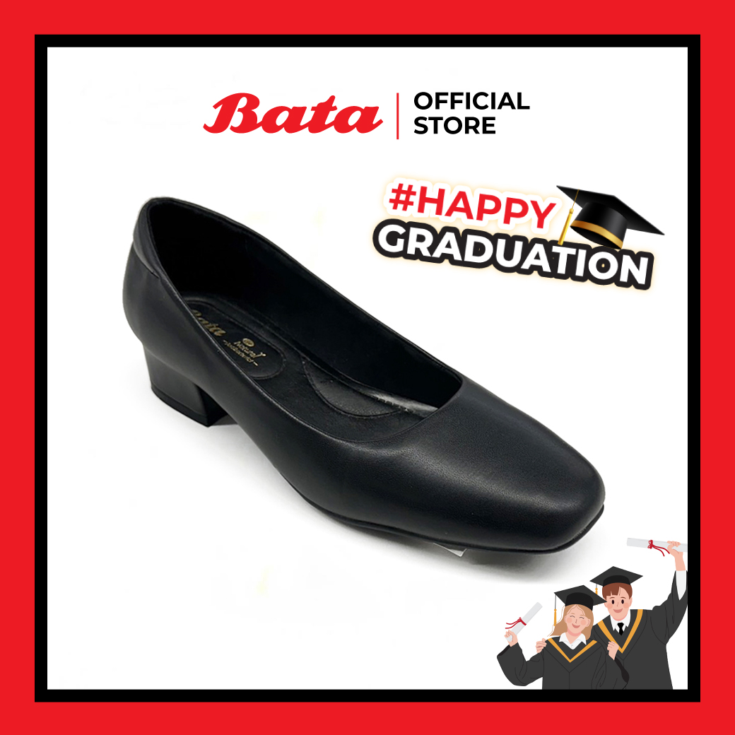 *Best Seller* Bata Baja Casual Shoes Graduation Shoes Formal Shoes Comfortable Shoes, Soft, Cut-Toe Design, 1.5 Inch Heel, Black, Code 6516303 ราคา 699 บาท*ส่งฟรี