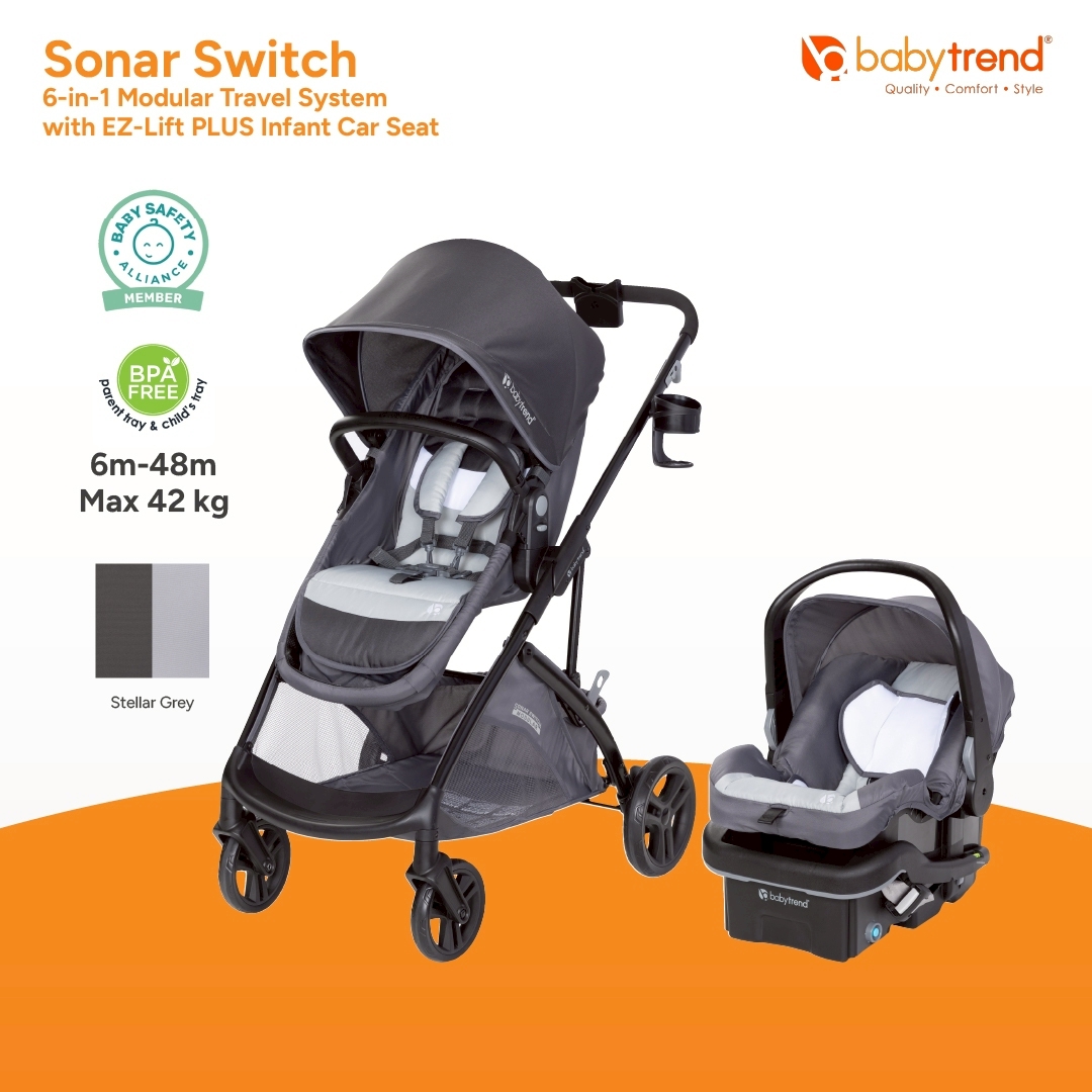 Baby Trend Sonar ™   Switch 6-in-1 Modular Stroller Travel System with Ez-Lift ™   Plus Infant Car Seat Baby Stroller with Car Seat