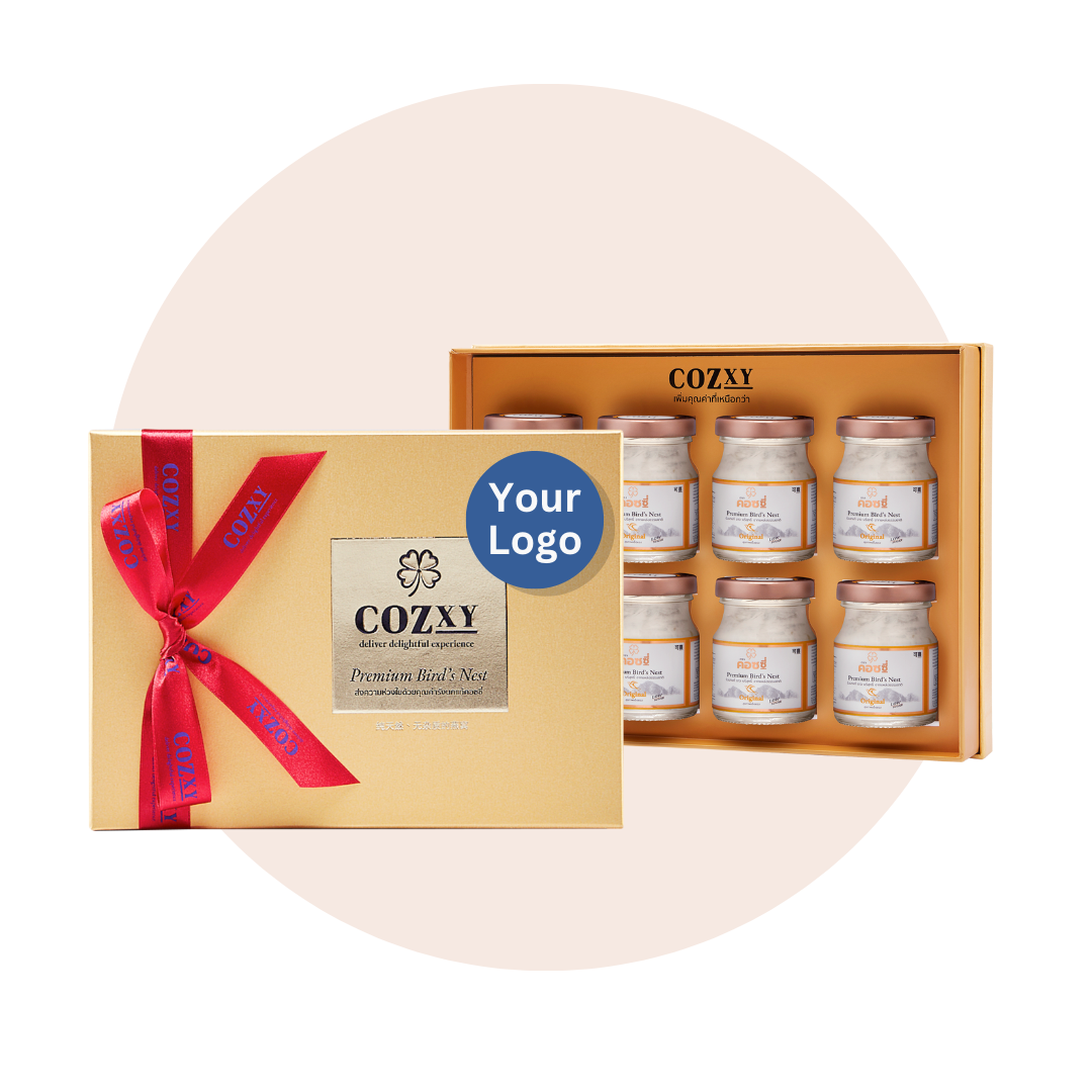 [กระเช้าของขวัญ] คอซซี่ กล่องรังนกแท้ พรีเมี่ยมขนาด 8 ขวด [พร้อมโลโก้] ของขวัญองค์กร ราคา 1,280 บาท*ส่งฟรี