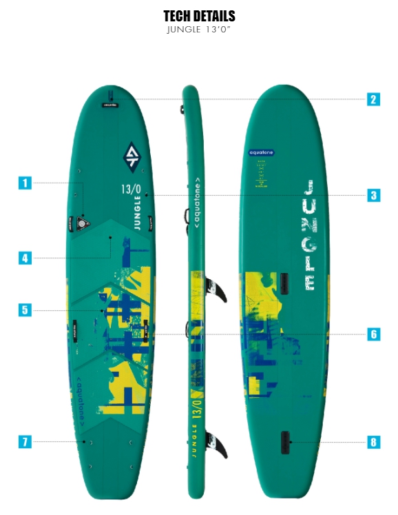Aquatone Mega Jungle 13’0″ Sup board บอร์ดยืนพาย บอร์ดลม มีบริการหลังการขาย รับประกัน 6 เดือน ราคา 25,900 บาท*ส่งฟรี