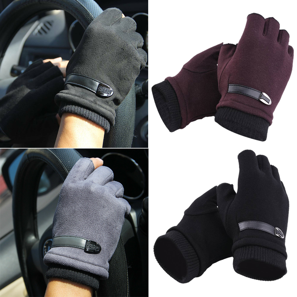 ADG Womens Keep Warming Soft Car Driving Warm Gloves Half Finger Winter Gloves Mittens