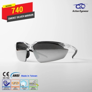 ภาพหน้าปกสินค้าแว่นตานิรภัย แบรนด์ Action Eyewear รุ่น 740 (กันฝ้า 100%) เลนส์ดำปรอท - ฟรีซองใส่แว่น ที่เกี่ยวข้อง