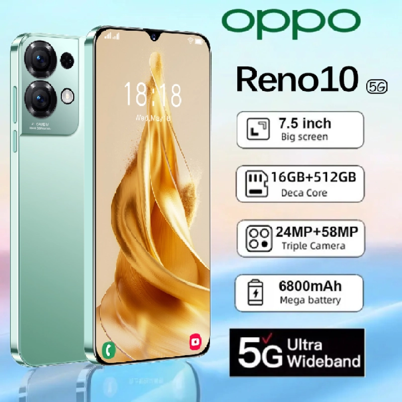ภาพหน้าปกสินค้า2023ใหม่ OPPQ Reno10 5G 7.5นิ้ว โทรศัพท์มือถือ รองรับ2ซิม Smartphone 4G/5G โทรศัพท์สมา แรม16GB รอม512GB โทรศัพท์ถูกๆ Android13.0 มือถือ Mobile phone ส่งฟรี มือถือราคาถูกๆ โทรศัพท์สำห รับเล่นเกม โทรสับราคาถูก โทรศัพท์ ถูกๆ