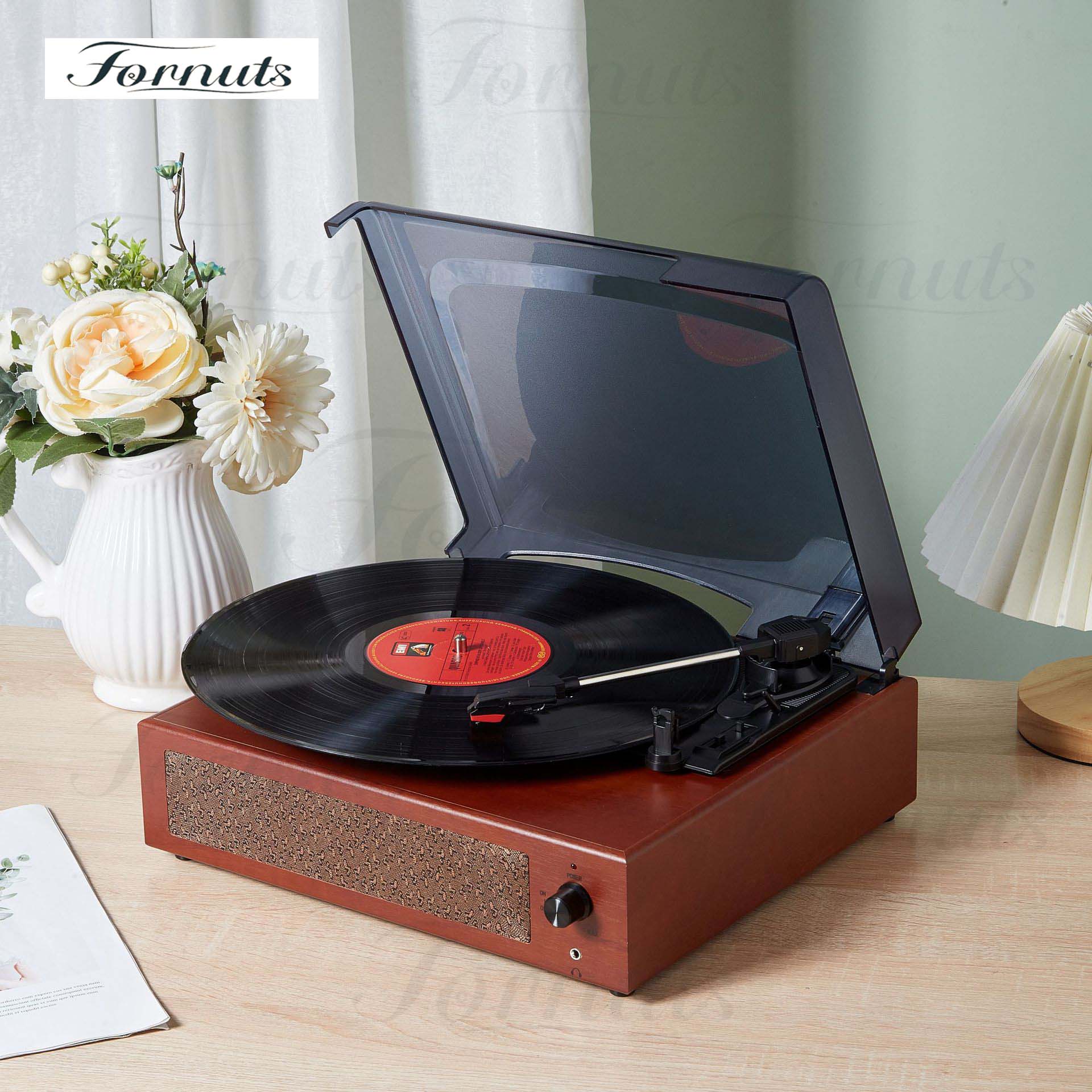 Fornuts vinyl record player retro gramophone living room stereo Bluetooth speaker dustproof cover gramophone player retro turntable ราคา 1,780 บาท*ส่งฟรี