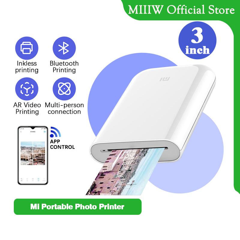 Mi Pocket Photo Printer Fun Print 15 วินาที ภาพวิดีโอ AR การพิมพ์บลูทู ธ ไม่จำเป็นต้องใช้ WIFI เชื่อมต่อได้หลายเครื่องพร้อมกัน Photo paper 10/50 sheets ราคา 209 บาท*ส่งฟรี