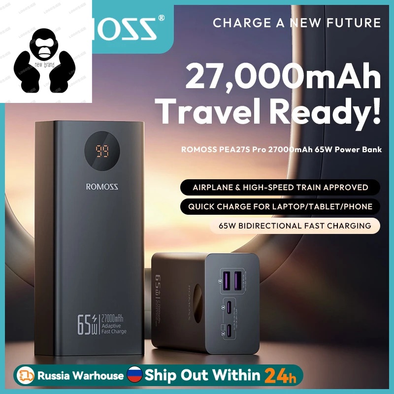 Brand New Romoss Pea27S Pro Powerful 65W Pd30W Fast Charging 27000 for Xiaomi 14 Xiaomi 15 Laptop Welcome to Our Store - ยี่ห้อ Romoss ราคา 1,935 บาท*ส่งฟรี
