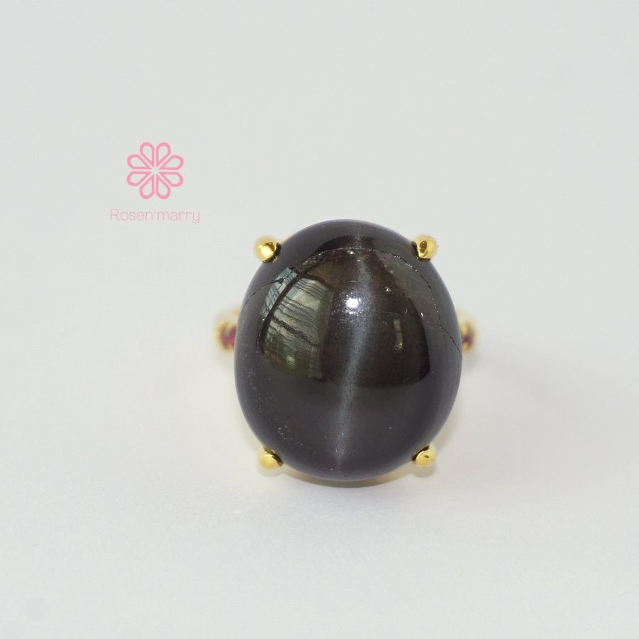 Natural Cat eye Scapolite 25 Cts. Ring Sterling Silver925 with Gold plated , Gift for her , Gift for mom . ราคา 2,450 บาท*ส่งฟรี