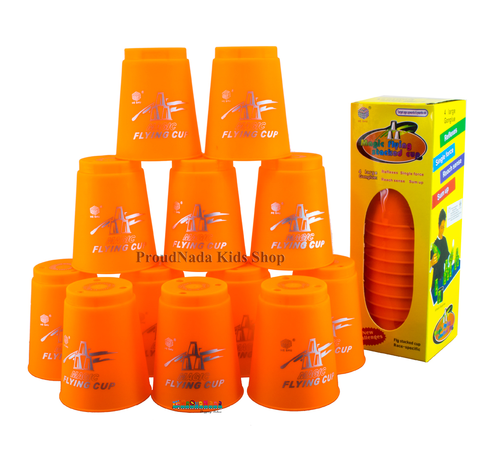 ProudNada Toys Stack Cup เกมส์เรียงแก้ว(สีส้ม) Magic flying stacked cup 12 PCS Rapid cup NO.P12 ราคา 99 บาท*ส่งฟรี
