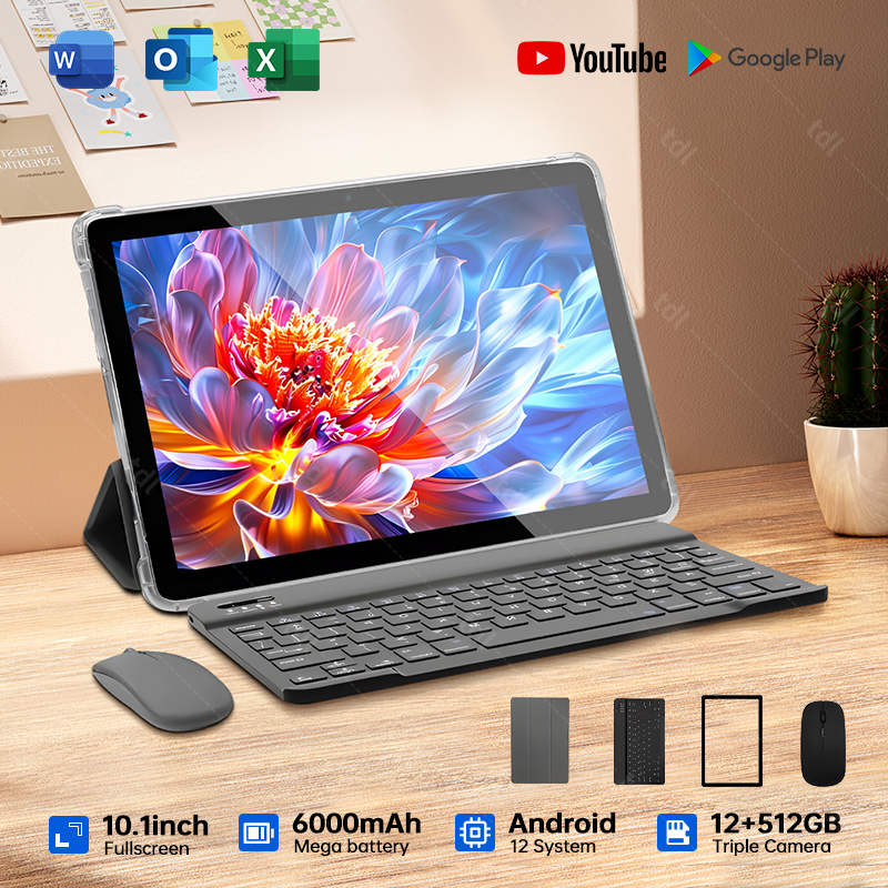 [ซื้อ 1 แถม 6] แท็บเล็ต New Tab ขนาด 10.1" Android tablet 12 RAM 12GB + ROM 512GB (ขยาย TF 1TB) Dual SIM แท็บเล็ตราคาถูก 5G /wifi 6000mAh Battery สียงคุณภาพสูง รับประกันสินค้า ราคา 2,080 บาท*ส่งฟรี