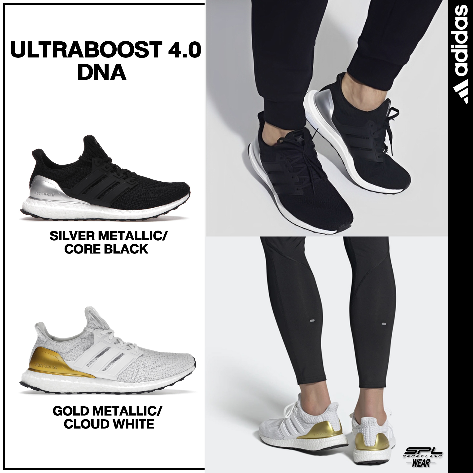adidas gazelle silver green womens Adidas Men's Ultra Boost 4.0 Running Shoes - Black main image 0