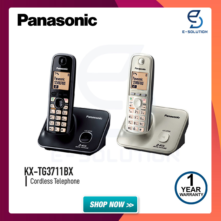 Panasonic Cordless Phone KX-TG3711 BX (Black) ราคา 2,290 บาท*ส่งฟรี