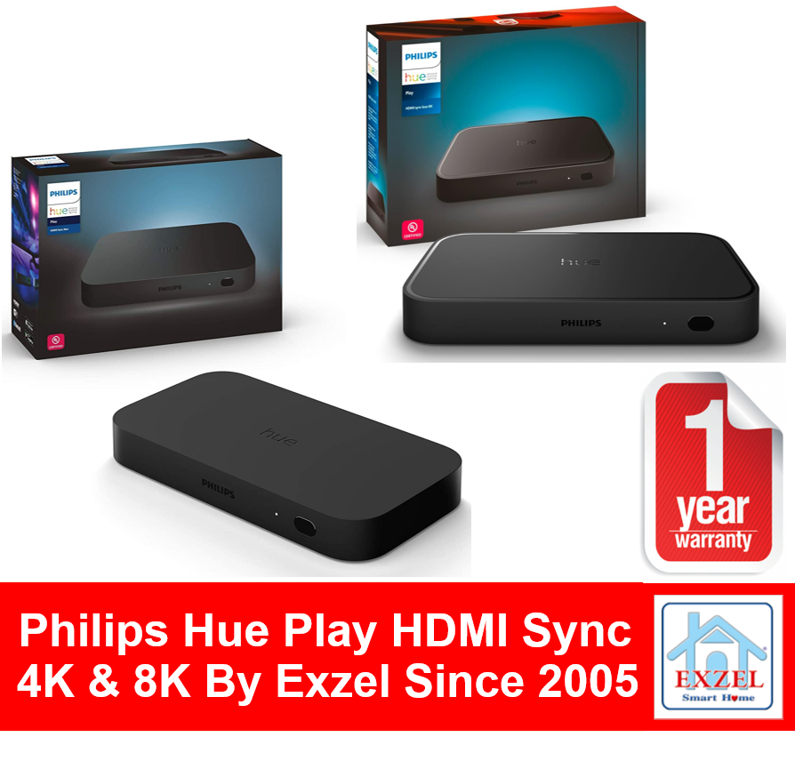 Philips Hue Play HDMI Sync Box 4K or 8K | Fast 1 Day Shipping from Bangkok | 1 Year Warranty | HDMI 4 in X 1 Out | Philips Hue Smart Hub and Philips Hue Colored Smart Lights Required ราคา 15,890 บาท*ส่งฟรี