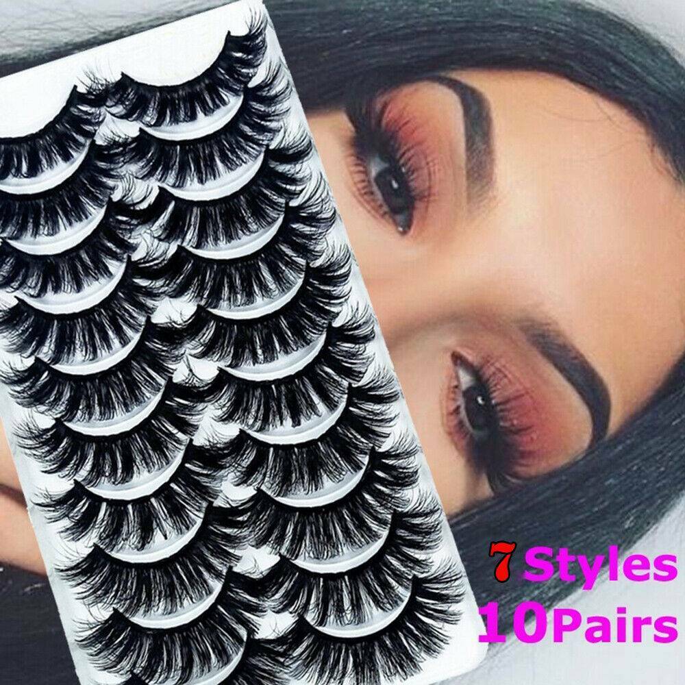 ALEXIS BAGS Woman Multilayered Effect Wispies Fluffy Handmade False Eyelashes Lash Extension Full Volume Thick 3D Mink Hair