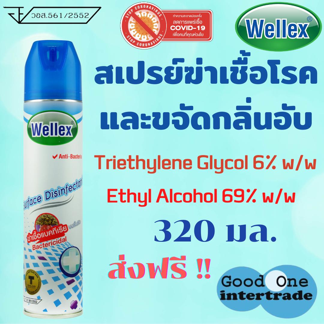 WELLEX เวลเล็กซ์ สเปรย์ฆ่าเชื้อแบคทีเรีย 320 มล. แพ็ค /2ชิ้น ราคา 185 บาท*ส่งฟรี