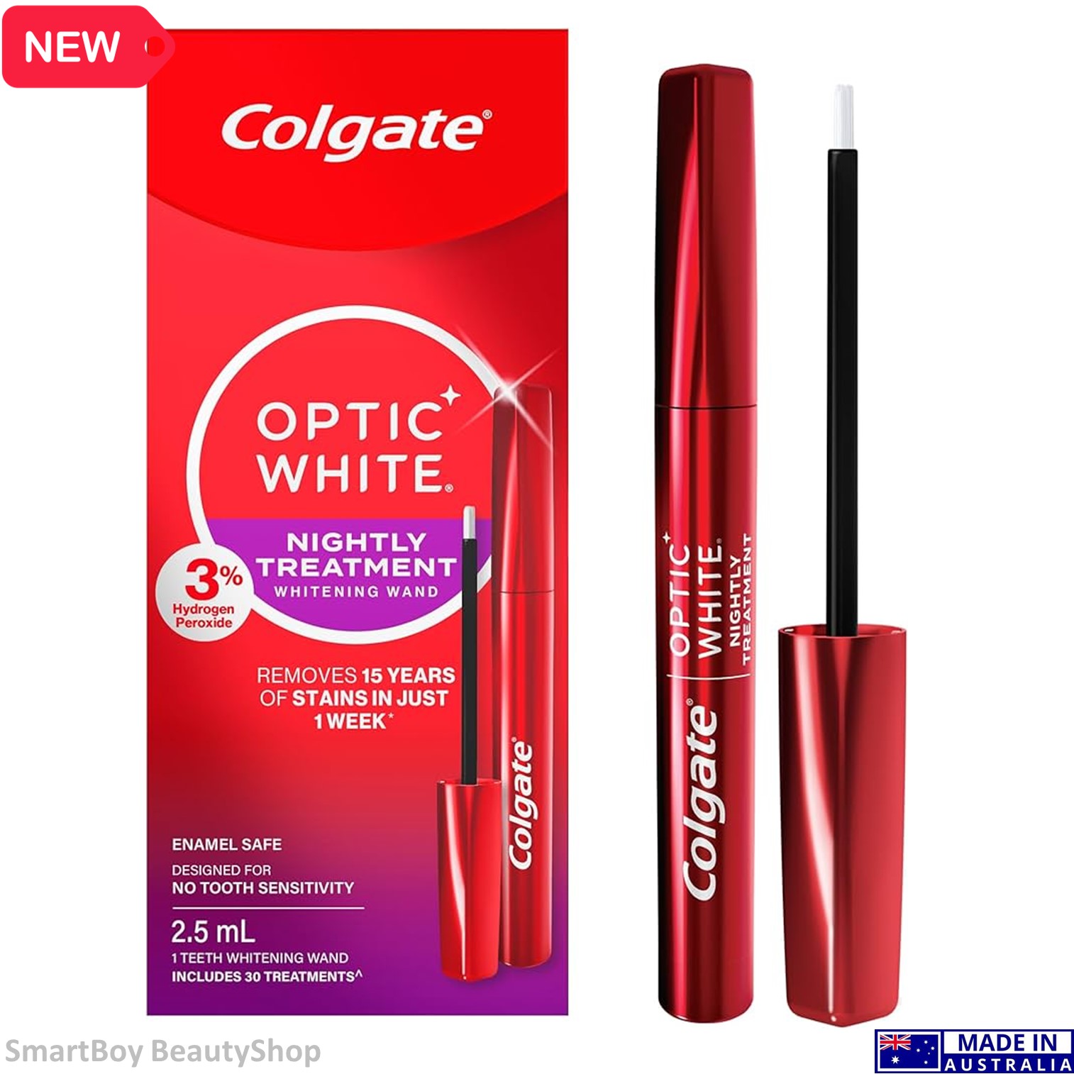 Colgate Optic White Nightly Treatment Whitening Wand, the Newest Tooth Whitening Formula from Colgate, Genuine Product Imported from Australia. ราคา 1,890 บาท*ส่งฟรี