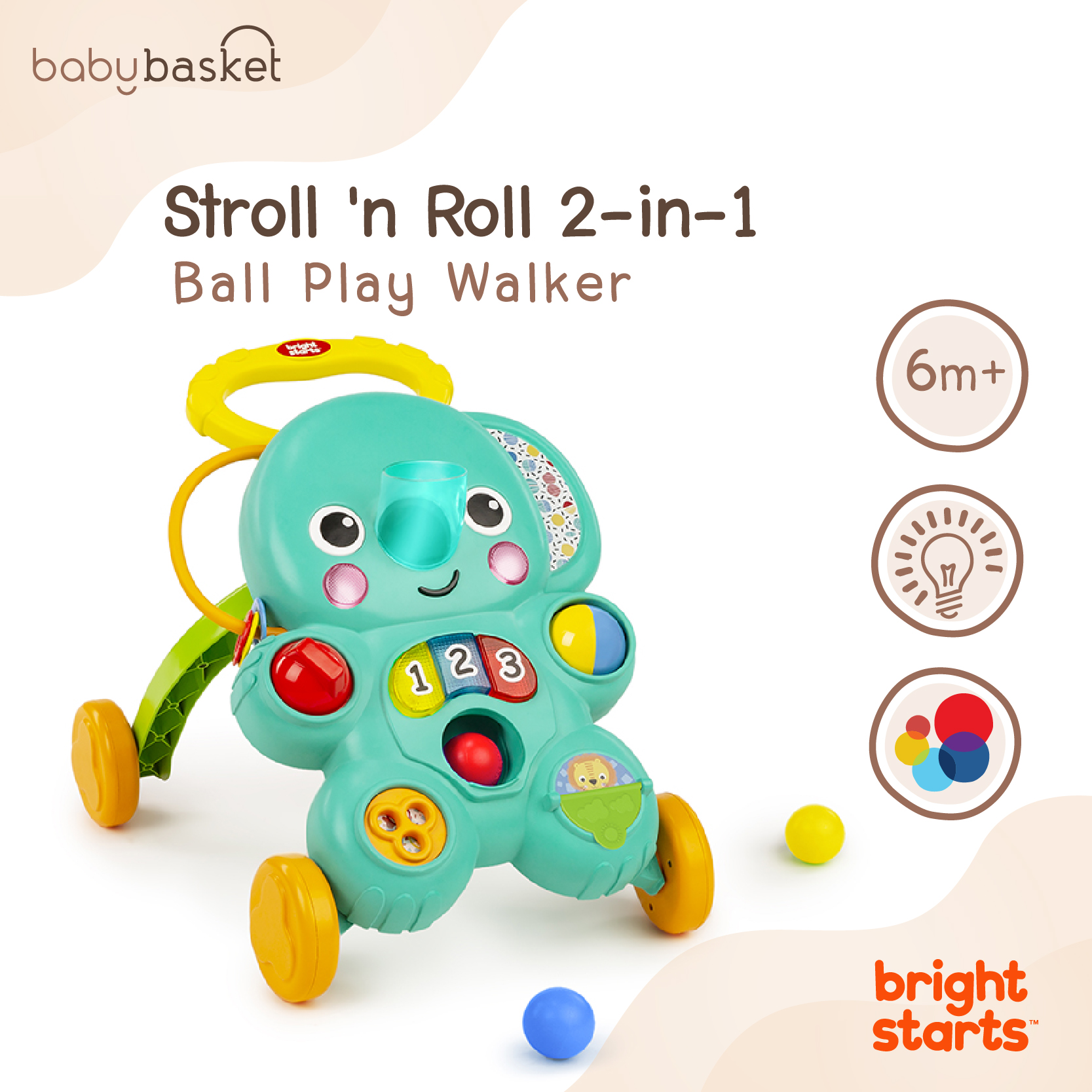 Bright Starts Stroll n Roll 2-in-1 ราคา 3,150 บาท*ส่งฟรี